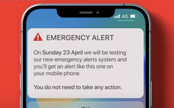 UK government sends emergency alert drill to citiz...