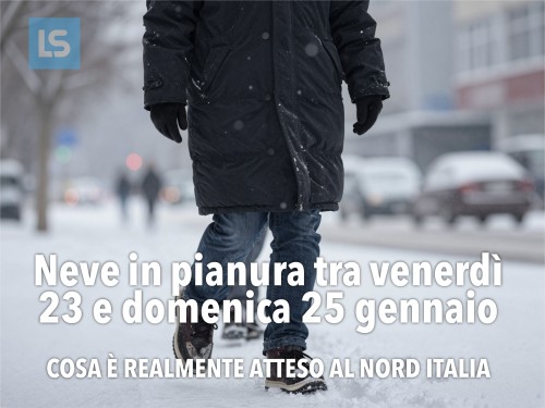 Neve in pianura tra venerdì 23 e domenica 25 genn...